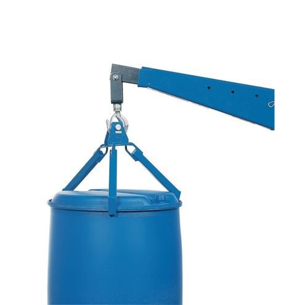 DENIOS Fassgreifer P 360 für Stahl und Kunststoff-L-Ringfässer, Greifgestänge, für 1x 200-/220-Liter-Fass