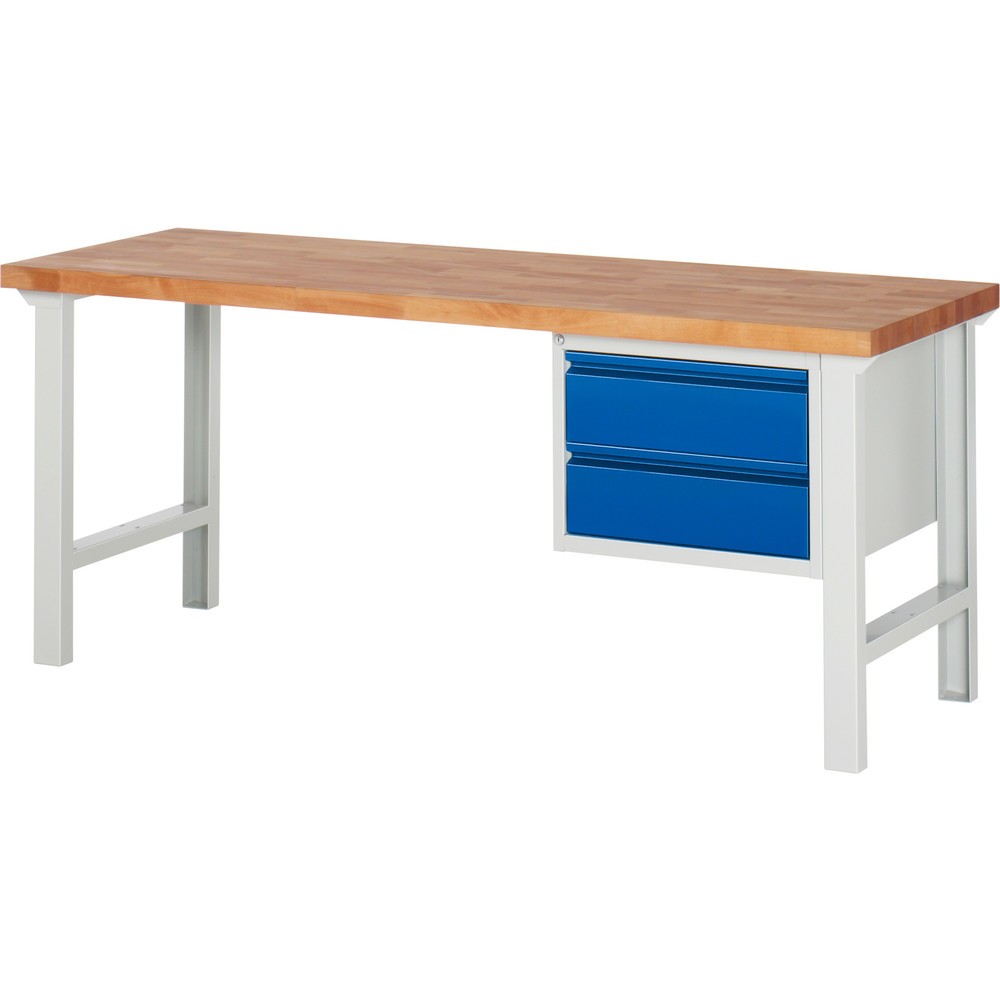 Steinbock® Werkbank Selection, mit 2 Schubladen, HxBxT 840 mm x 2.000 mm x 700 mm, RAL 7035/5010