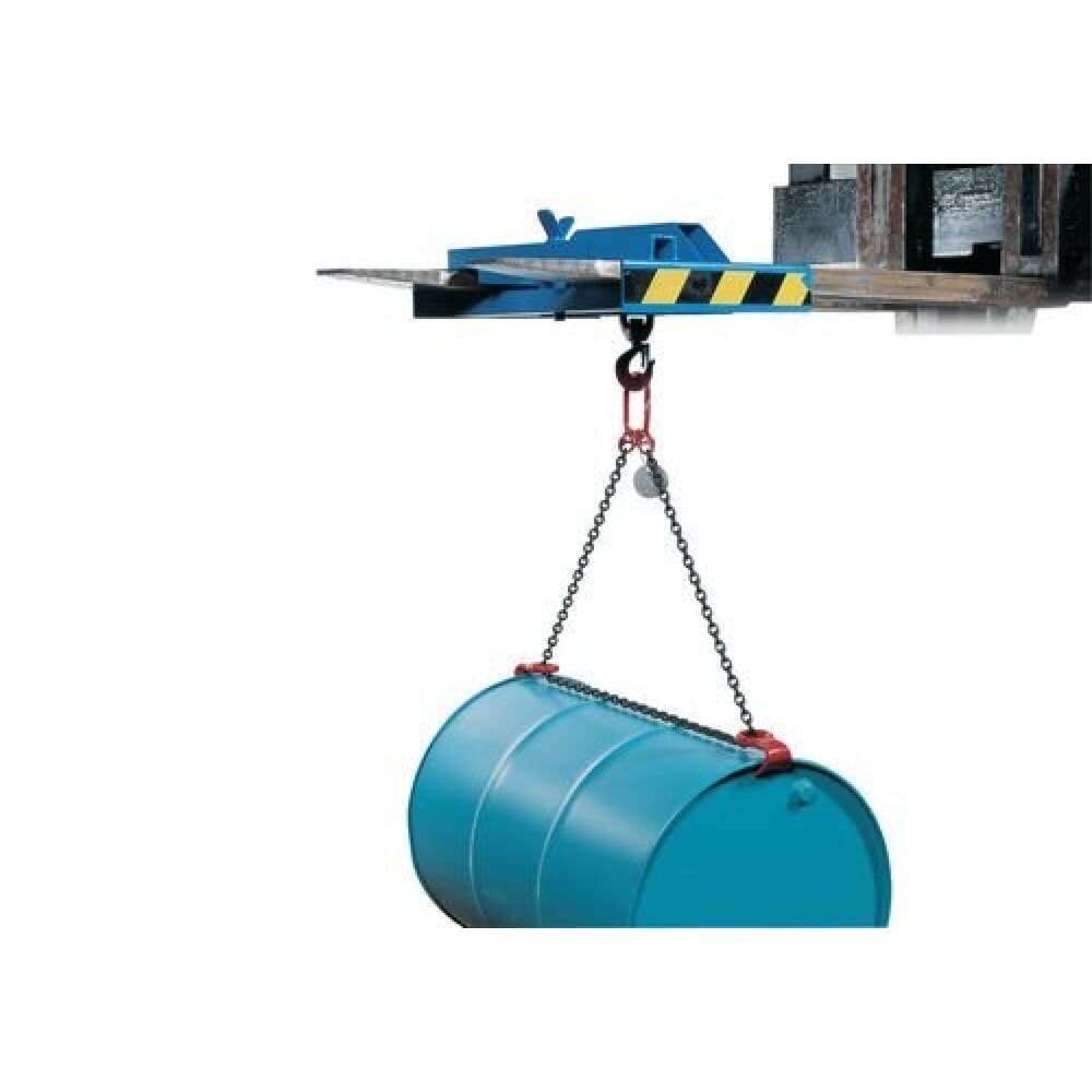 DENIOS Fassgreifer FGH, Kettenausführung mit Greifhaken, Tragkraft 300 kg