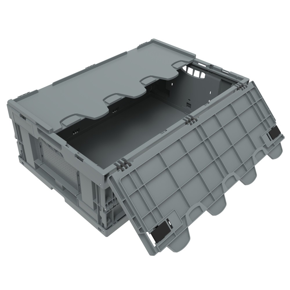 Euronorm-Eurobox Premium, mit Scharnierdeckel, 42 Liter, grau