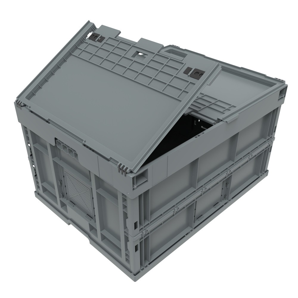 Euronorm-Eurobox Premium, mit Scharnierdeckel, 165 Liter, grau