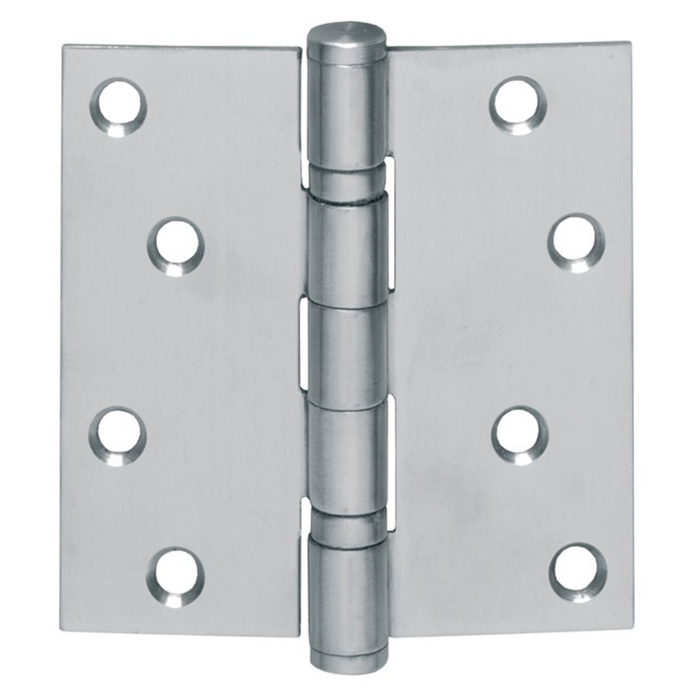 INTERSTEEL Kugellagertürscharnier, 76x76 mm DIN links / rechts, Edelstahl käntig, matt ausziehbarer Stift