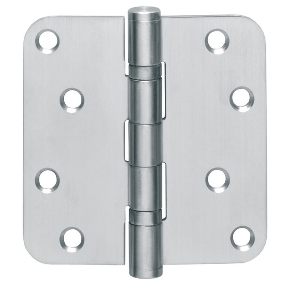 INTERSTEEL Kugellagertürscharnier, 76x76 mm DIN links / rechts, Edelstahl abgerundet, matt ausziehbarer Stift