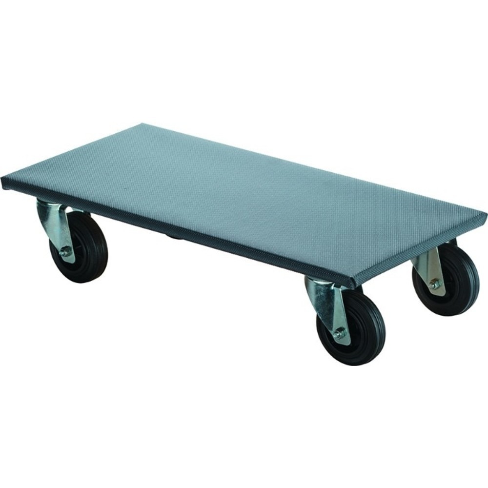 BS ROLLEN Transportroller, L600 mm B350 mm, Rad-Ø 100 mm 250 kg, Vollgummi mit Rutschschutzbelag