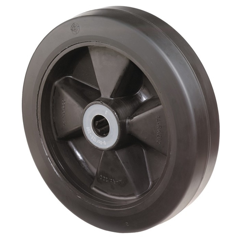BS ROLLEN Ersatzrad, Gummi schwarz, Rad-Ø 100 mm Tragfähigkeit 140 kg, Achs-Ø 12 mm Nabenlänge 40 mm
