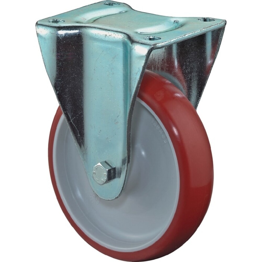 BS ROLLEN Bockrolle, Guss-Polyurethan, Rad-Ø 80 mm Tragfähigkeit 125 kg, Platte L104xB80 mm