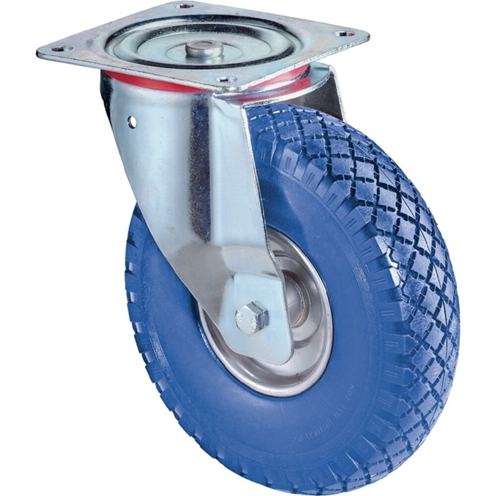 BS ROLLEN Lenkrolle, mit Anschraubplatte, Rad-Ø 200 mm Tragfähigkeit 75 kg, Polyurethan schwarz
