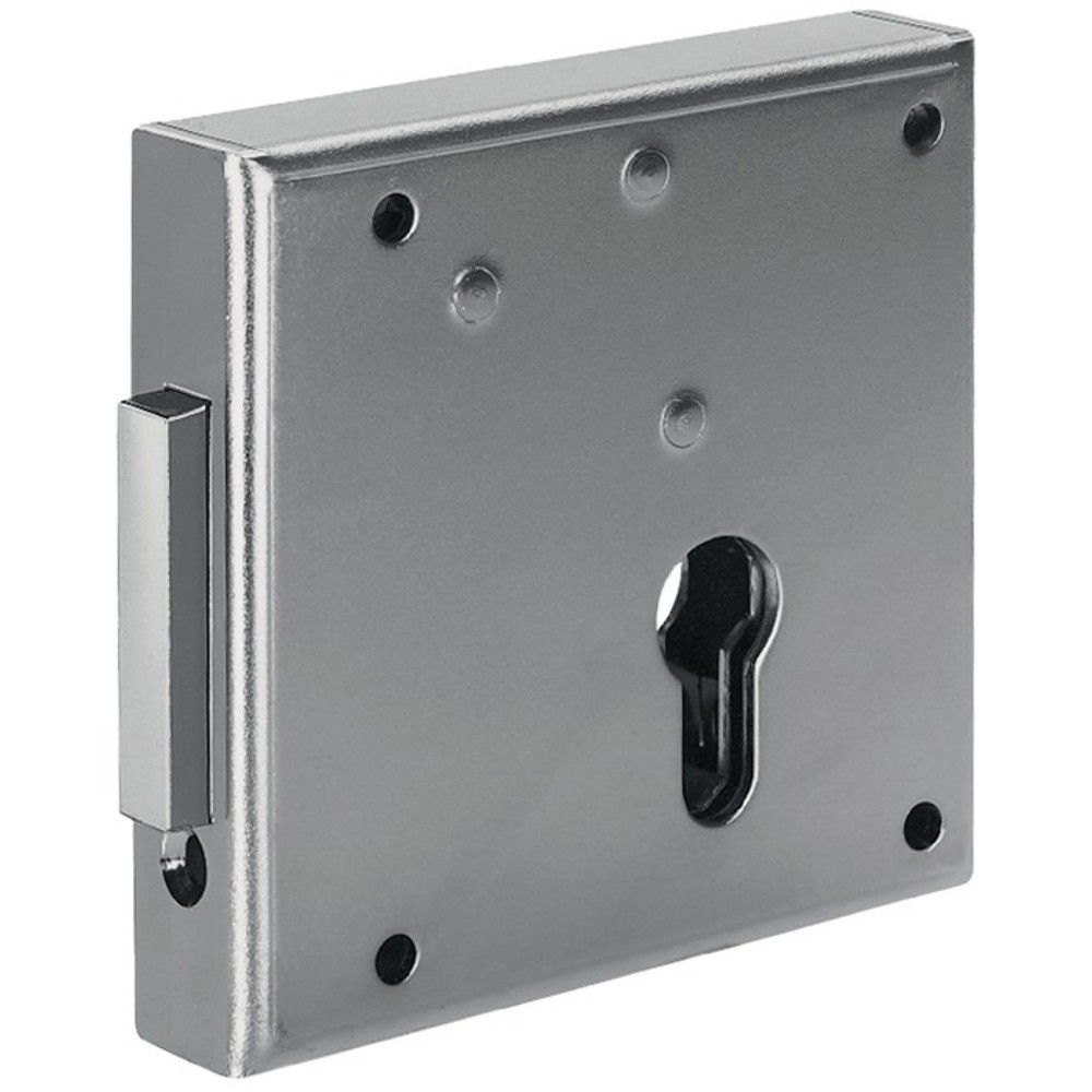 AMF Gittertor-Riegelschloss 100, aufliegend, DIN links PZ, Dornmass 65 mm