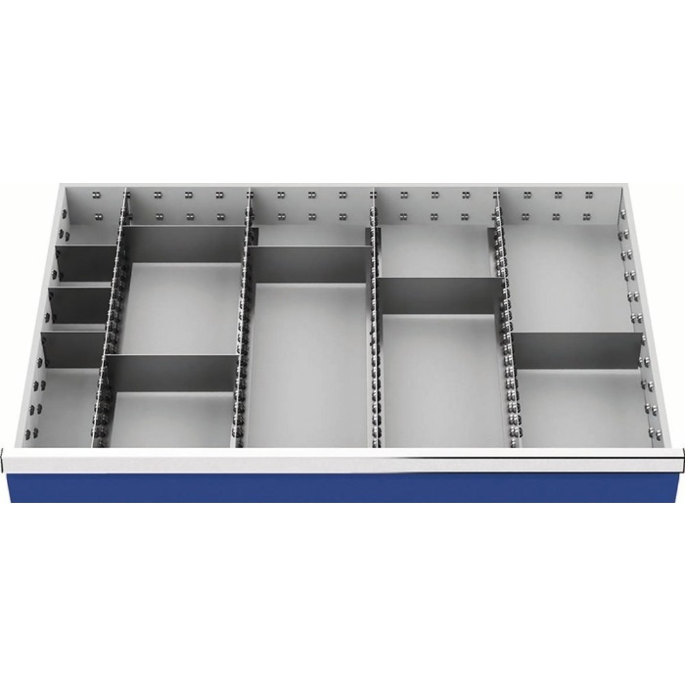 Schubladenunterteilungsmaterial, 4 Längs-/8 Querteiler, Fronthöhe 200 mm