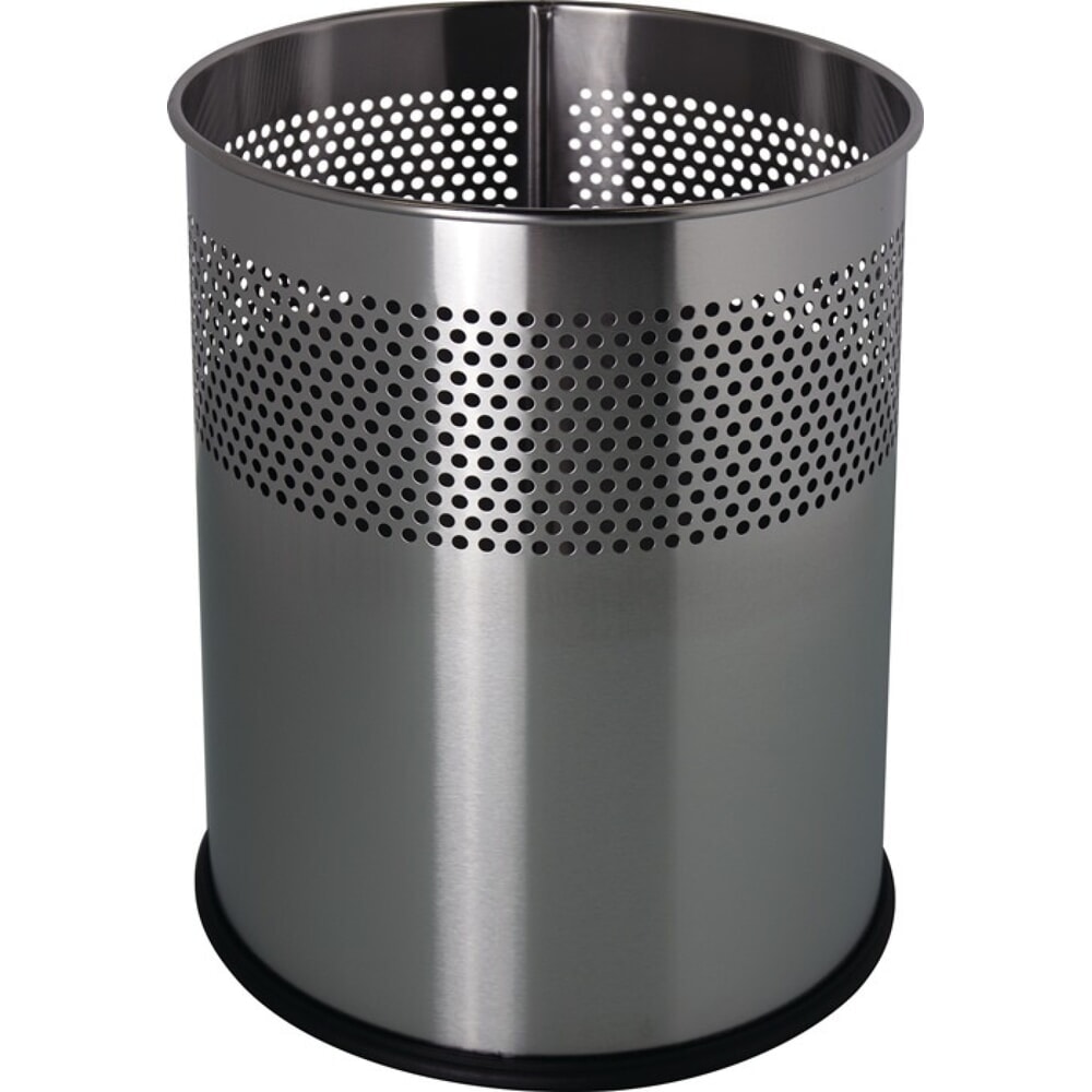 helit Papierkorb, Edelstahl, 15 l H321xØ255 mm rund, silber