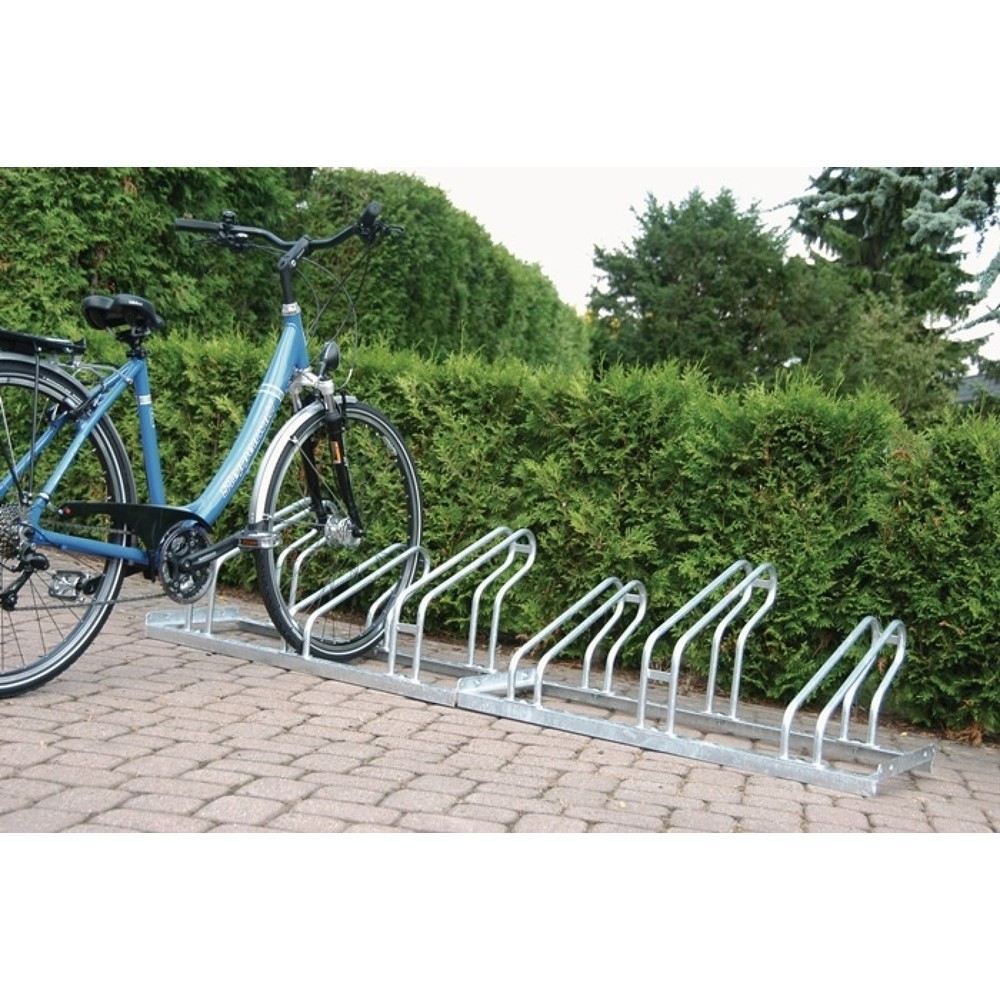 Fahrradbügelparker, Anzahl Radstände 5, 1-seitig 90 ° verzinkt, zum Aufschrauben zerlegt