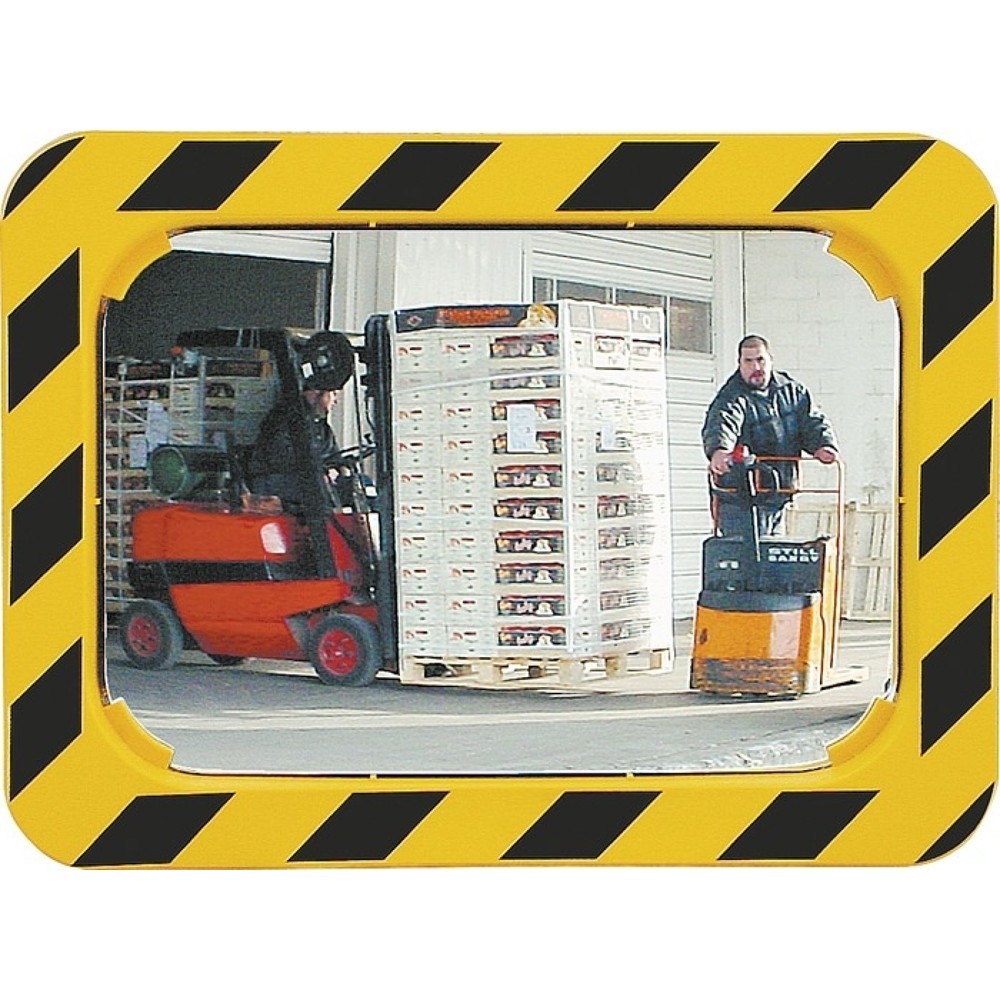 SPL Sicherheits-/Verkehrsspiegel, für 2 Richtungen, H400xB600mm Kunststoff, gelb/schwarz, 9 m