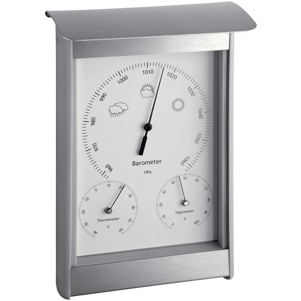 TFA Wetterstation, Aluminium/Kunststoff für innen/aussen, H215xB145xT70mm silber/weiss