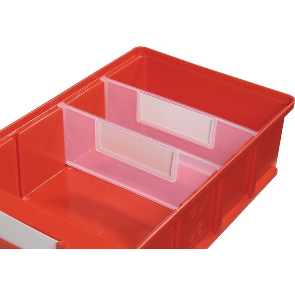 LA-KA-PE Trennwand, PP transparent, für Regalkasten B. 186 mm