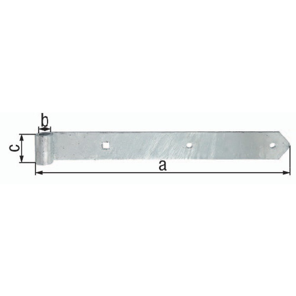 GAH Ladenband Breite 60 mm, Ø 20 mm Stahl feuerverzinkt, Länge 800 x 60 mm Stärke 8 mm, abgerundet