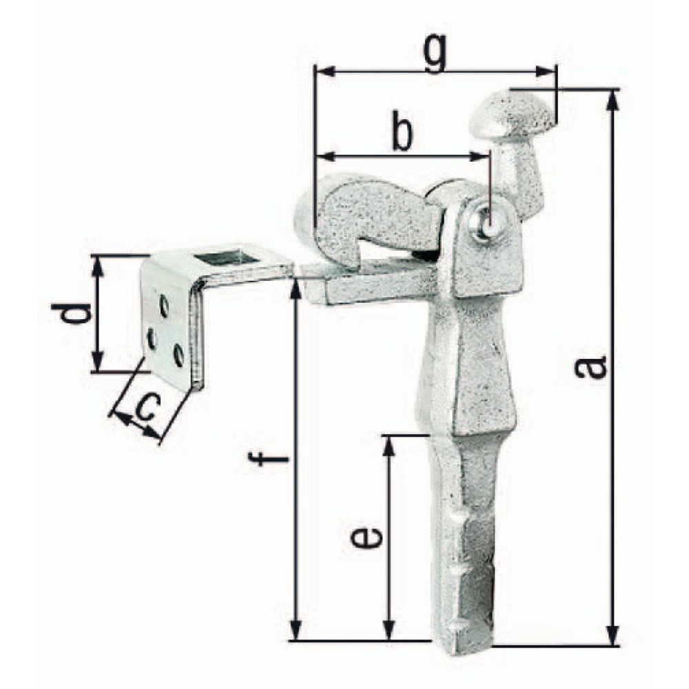 GAH Torfeststeller, 6,5 mm, Grauguss verzinkt