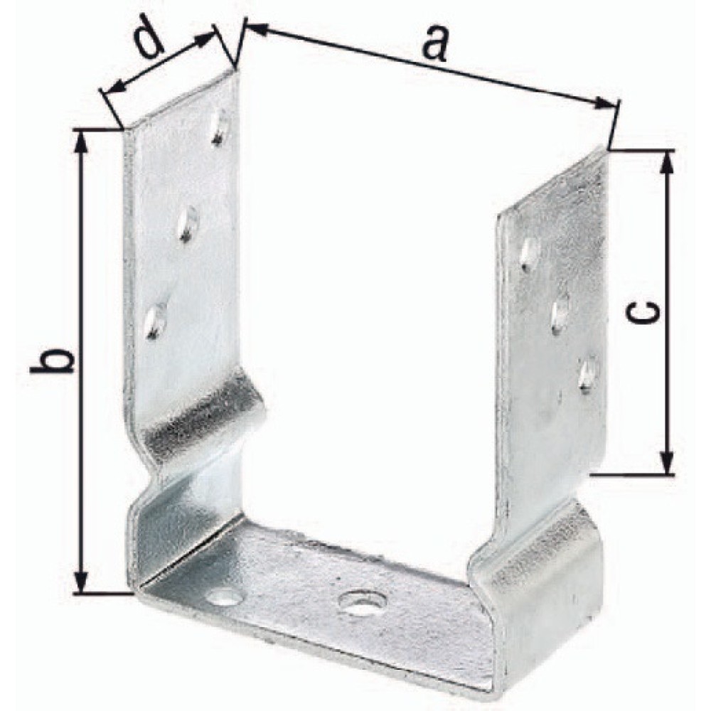 GAH U-Pfostenträger ETA-10/0210, feuerverzinkt, 101x150x100x60mm, zum Aufschrauben
