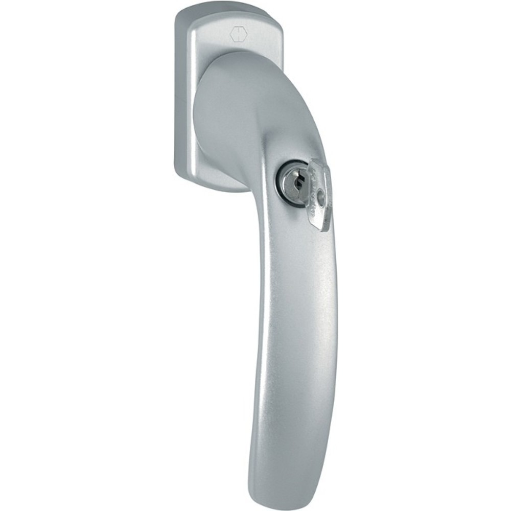 HOPPE Fenstergriff New York 0810SVS/U10, 32 mm, Aluminium F9016 / verkehrsweiss, abschliessbar