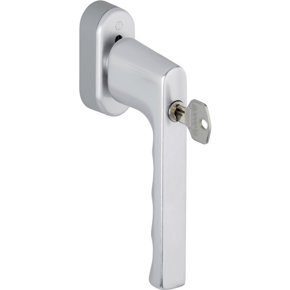 HOPPE Fenstergriff Hamburg 0700S/UD9020, 32-42 mm, Aluminium F1 / naturfarbig, abschliessbar