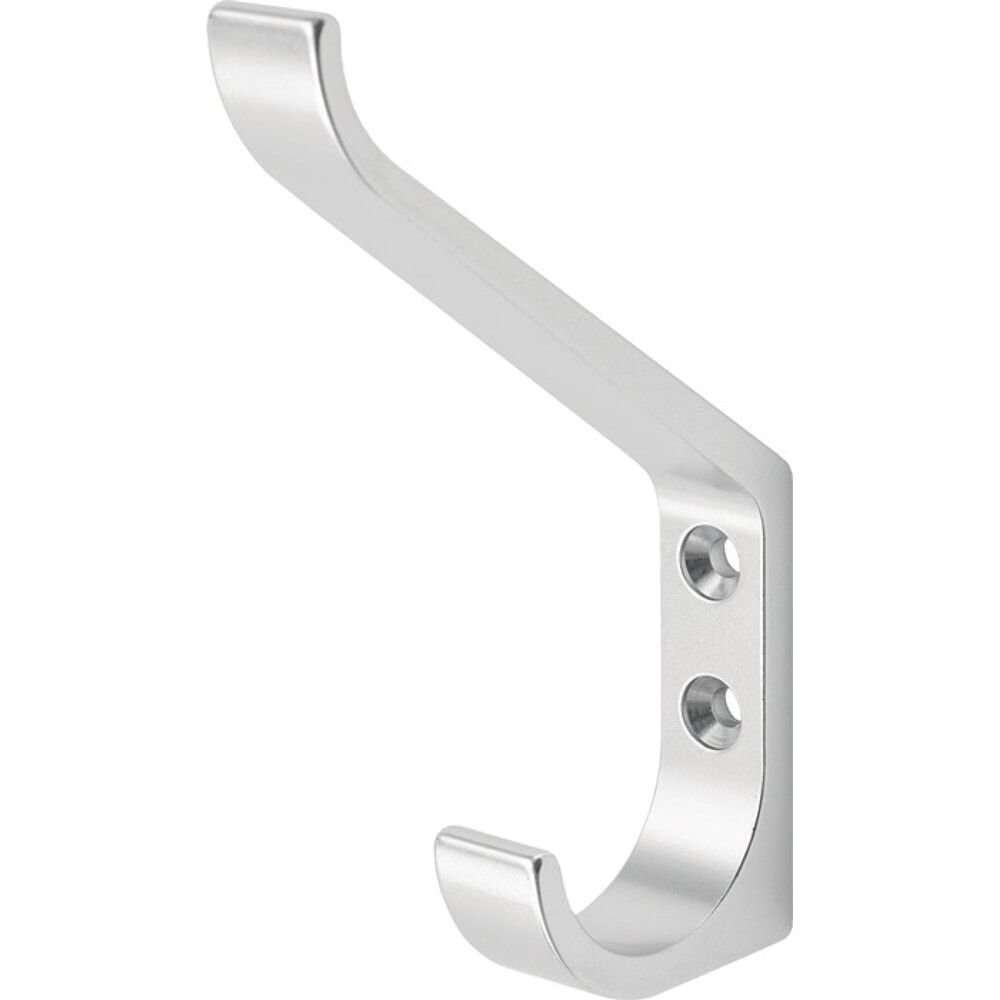 HERMETA Huthaken 0148, Aluminium silberfarbig eloxiert, einfach Ausladung 86,5 mm, Höhe 135 mm