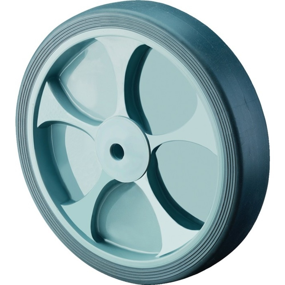 BS ROLLEN Ersatzrad, Gummi grau, Rad-Ø 200 mm Tragfähigkeit 220 kg, Achs-Ø 20 mm Nabenlänge 60 mm