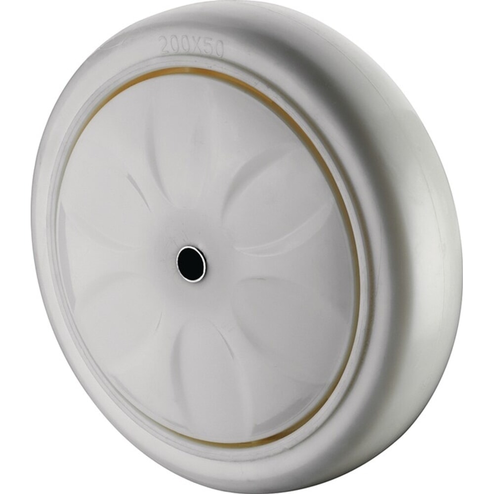 BS ROLLEN Ersatzrad, Kunststoff weiss, Rad-Ø 100 mm Tragfähigkeit 300 kg, Achs-Ø 12,5 mm Nabenlänge 59 mm