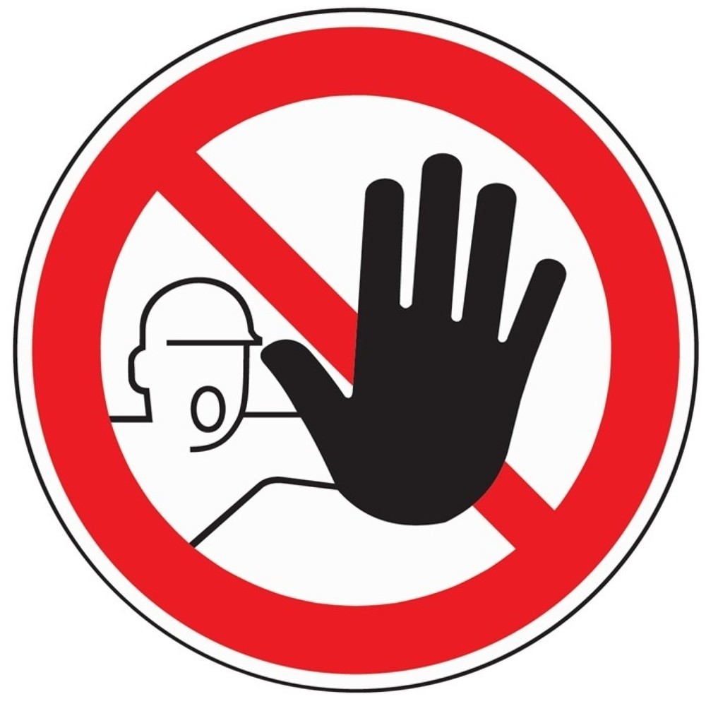 Verbotszeichen, Zutritt für Unbefugte verboten, ASR A1.3/DIN EN ISO 7010, Folie