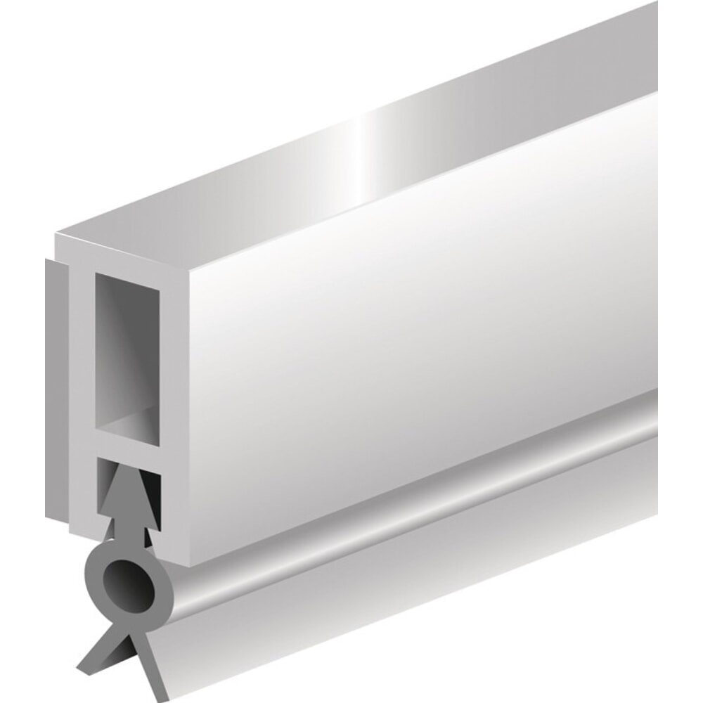 ELLEN Abdichtungsschiene PTS-ZK, blank weiss, Länge 2100 mm Breite 6 mm, mit weich PVC-Lippe