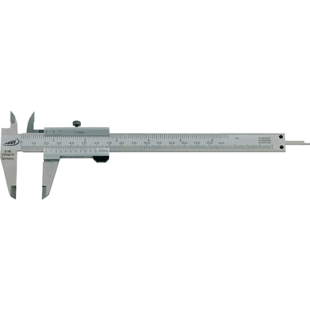 HELIOS PREISSER Taschenmessschieber DIN 862, mit Feststellschraube, 150 mm, eckig