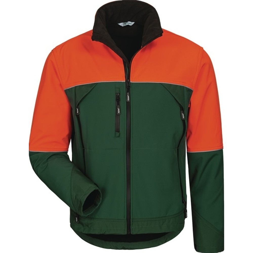 ELYSEE Waldarbeiter-Softshelljacke SANDDORN, grün/orange, Grösse XL