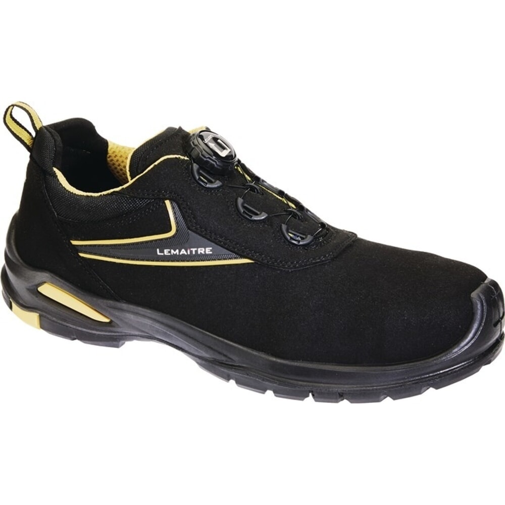 LEMAITRE Sicherheitsschuh Harrison, S3 SRC ESD EN ISO 20345, Grösse 45 schwarz/gelb, Mikrofaser