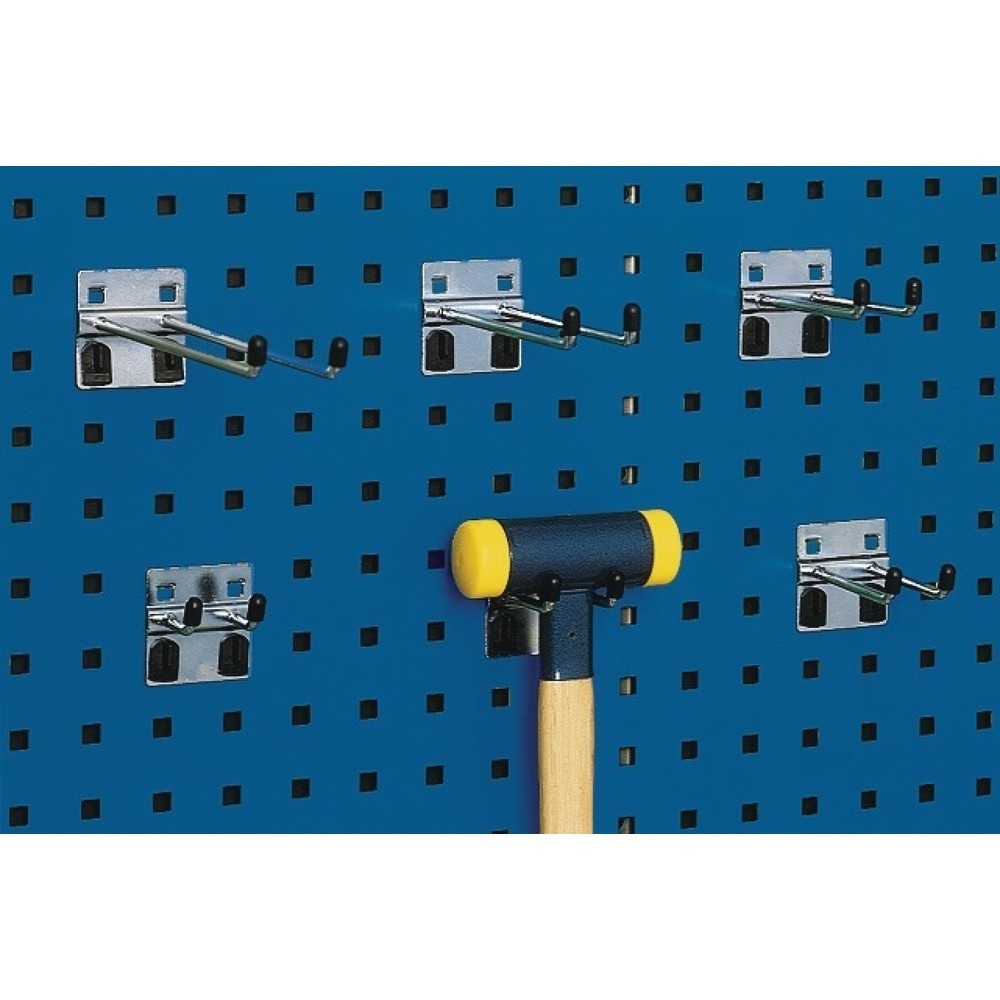 bott Doppelhaken, Ø 6 mm, Tiefe 75 mm verzinkt, 5St./Btl., passend für Lochplatten