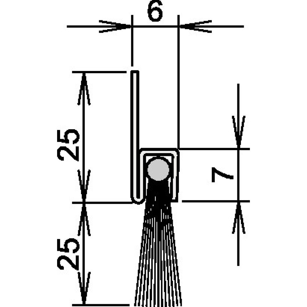 ATHMER Bürstentürdichtung, Länge 1100 mm, Rosshaar mixed Aufschrauben
