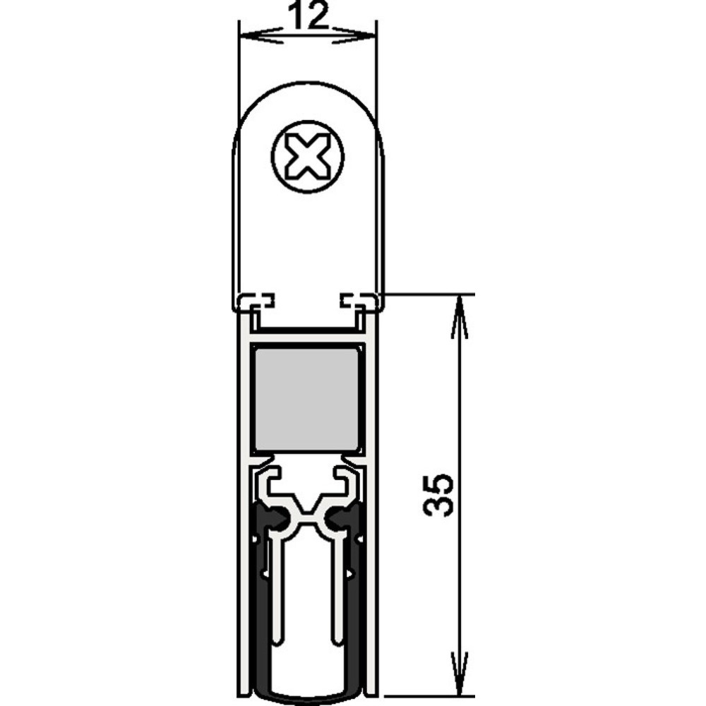 ATHMER Türdichtung Doppeldicht® M-12/35 1-393, Aluminium silberfarben eloxiert, 2-seitig Länge 1083 mm, Holztüren