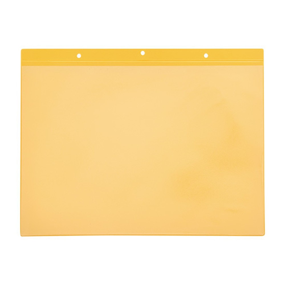 Magnettaschen, DIN A4 quer, Einschub oben, 2 Magnetstreifen, 50 Stk/VE, gelb