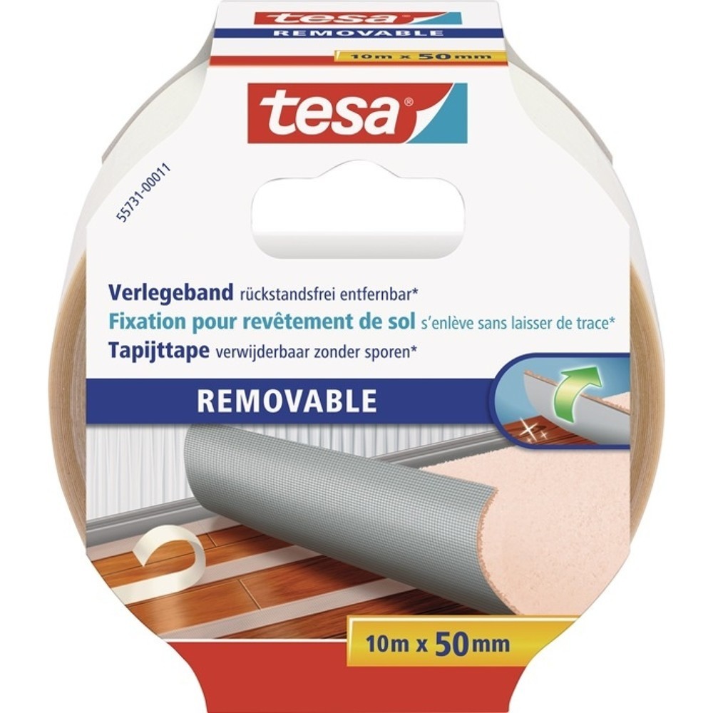tesa® Doppelseitiges Verlegeband 55731, Länge 10 m Breite 50 mm, Rolle