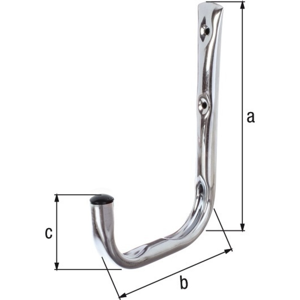 GAH Wandhaken, Stahl verzinkt, einfach Ausladung 250 mm, Höhe 300 mm Ø 18 mm