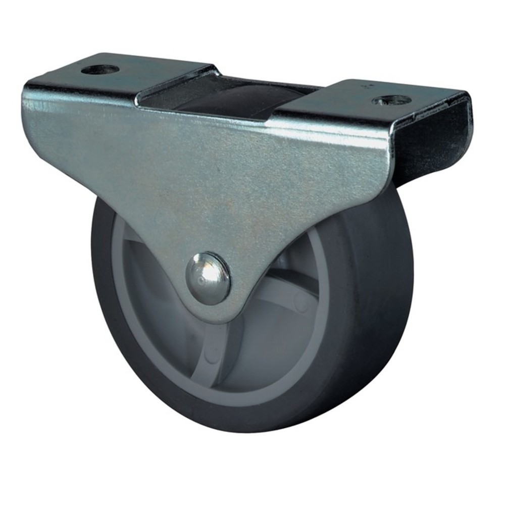 BS ROLLEN Kastenrolle, Material Rolle Gummi, Rad-Ø 50 mm Tragfähigkeit 50 kg, mit Anschraubplatte