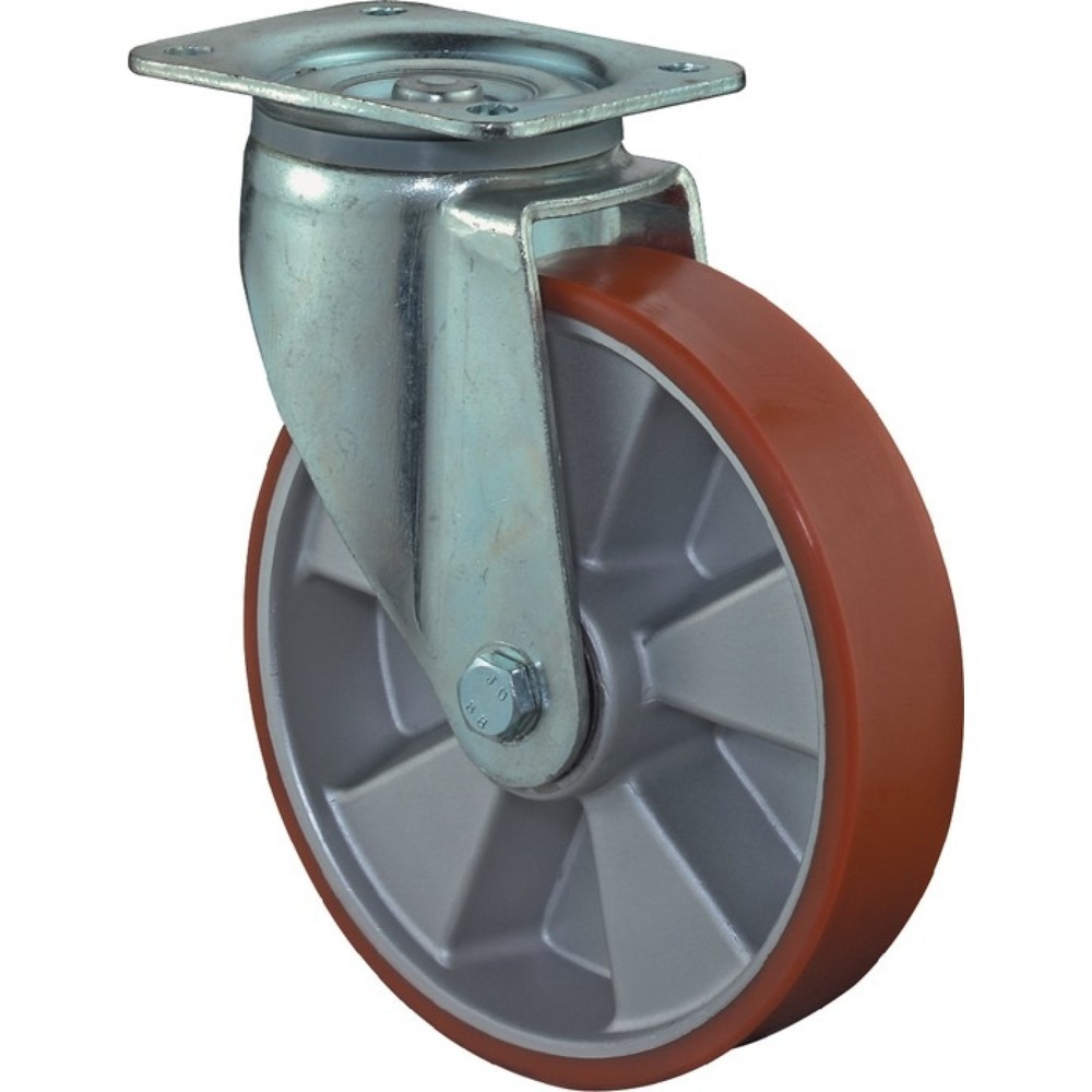 BS ROLLEN Schwerlast-Lenkrolle, Gusspolyurethan, Rad-Ø 125 mm Tragfähigkeit 450 kg, 135 mm 110 mm