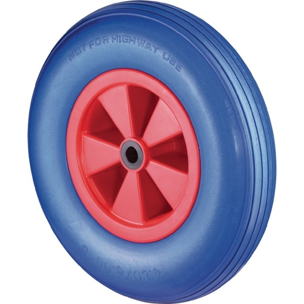 BS ROLLEN Polyurethanrad, pannensicher Kunststoff, Rad-Ø 400 mm Tragfähigkeit 200 kg, Rillen