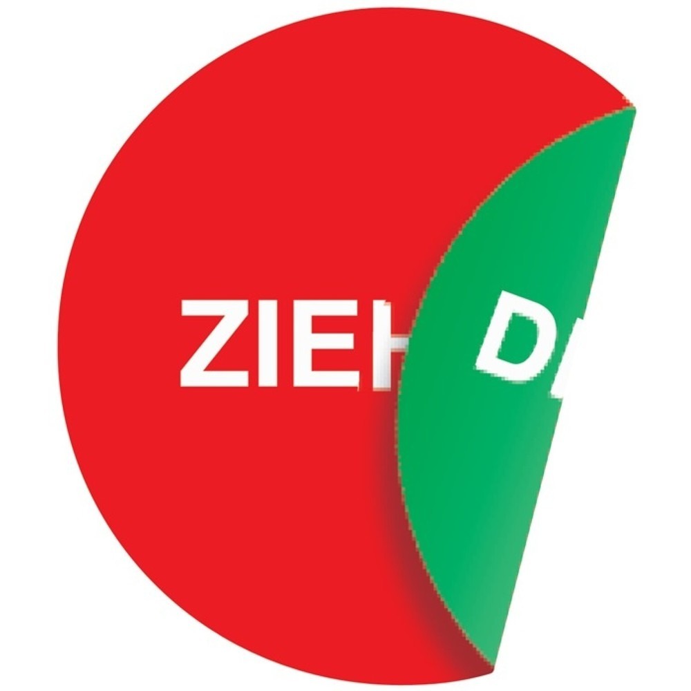 Türaufkleber, Ziehen/Drücken, Ø 100 mmLxB, Folie selbstklebend