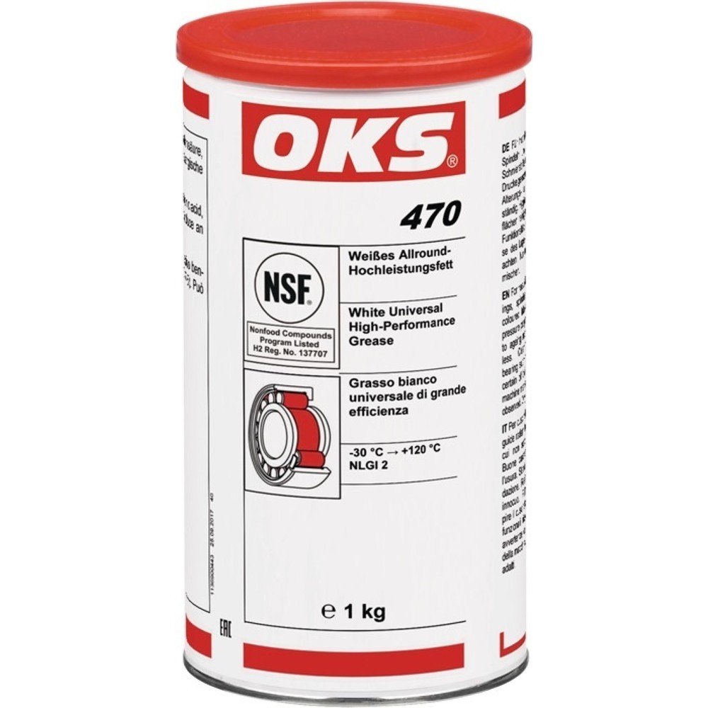 OKS Weisses Allround-Hochleistungsfett OKS 470, NSF H2, weiss, Dose, 1 kg