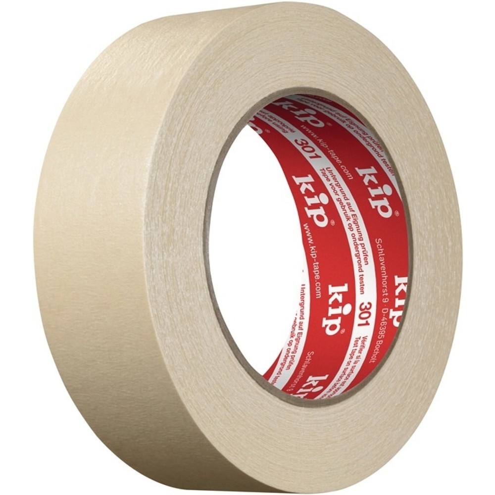 KIP Feinkrepp Extra 301 MASKING-TEC®, natur, leicht gekreppt, Rolle, Länge 50 m Breite 18 mm