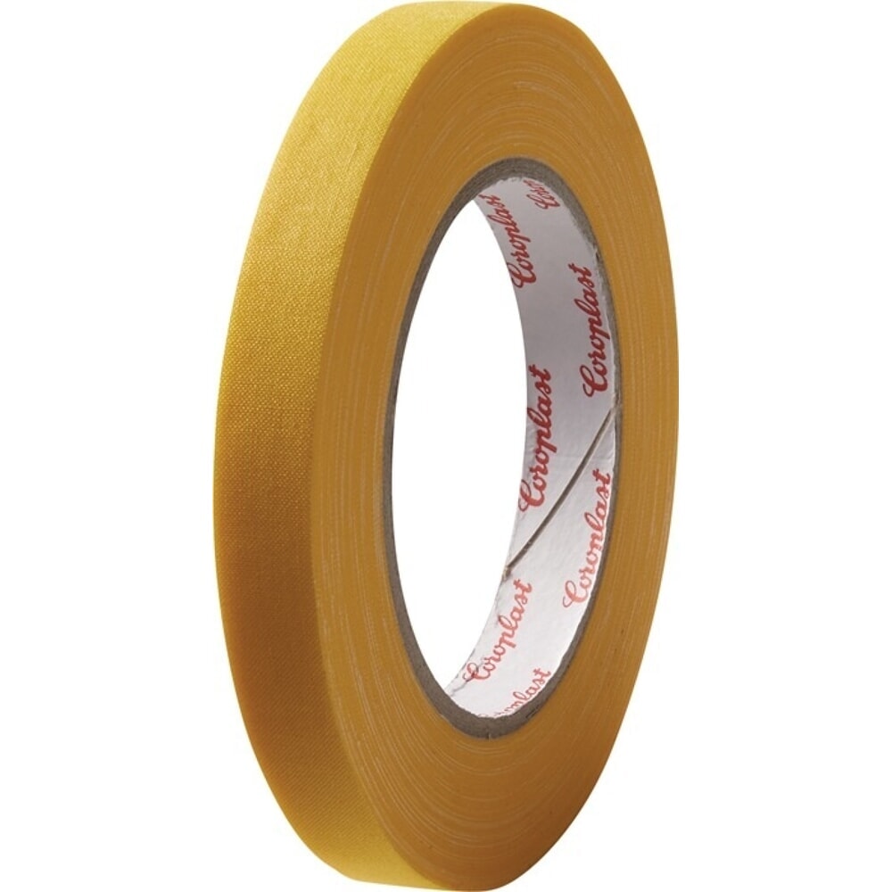 COROPLAST Gewebeklebeband 800, Länge 25 m Breite 15 mm, gelb, Rolle