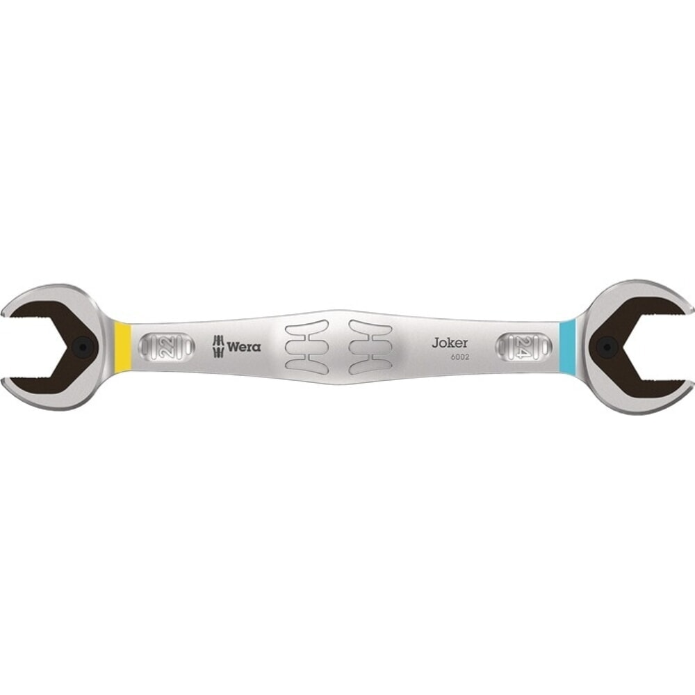 WERA Doppelmaulschlüssel 6002 Joker, matt verchromt, 22 x 24 mm Länge 261 mm