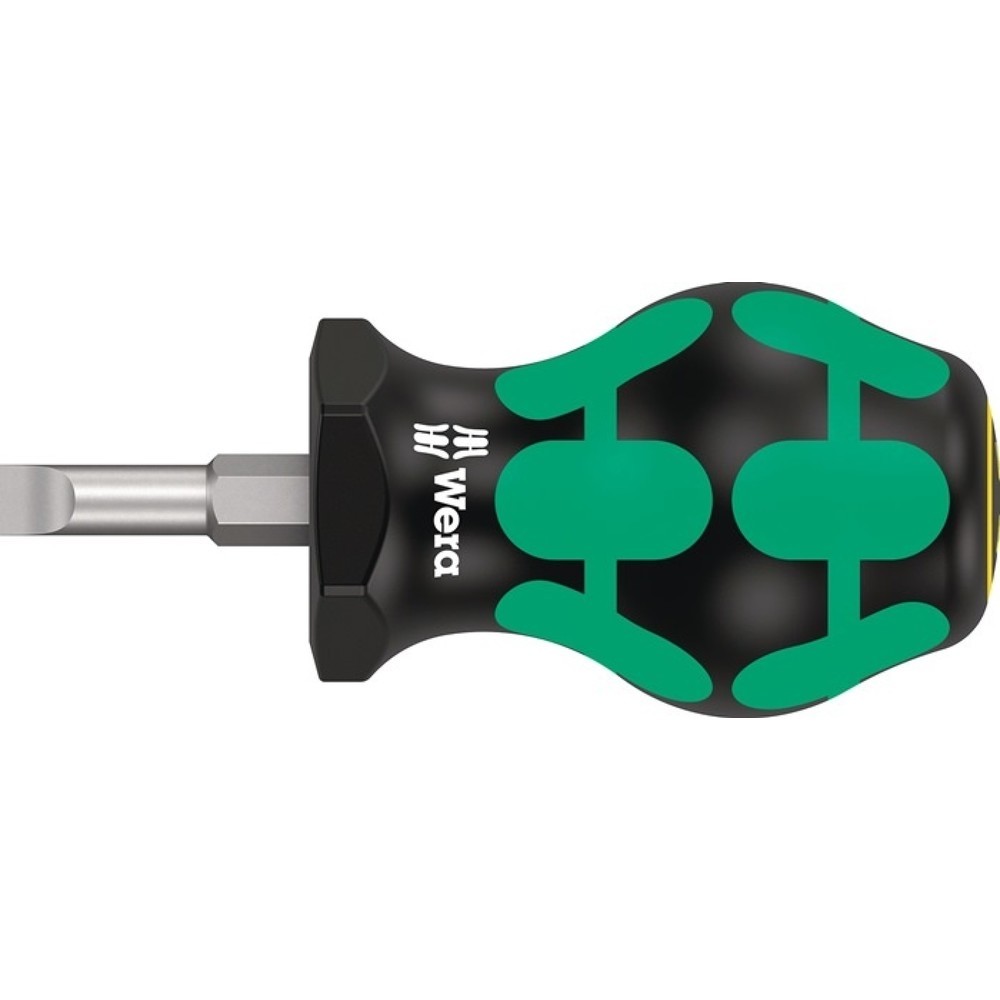 WERA Schraubendreher 335 Stubby, Klingenlänge 24,5 mm 2-Komponentengriff, Schneidenbreite 5,5 mm, Rundklinge