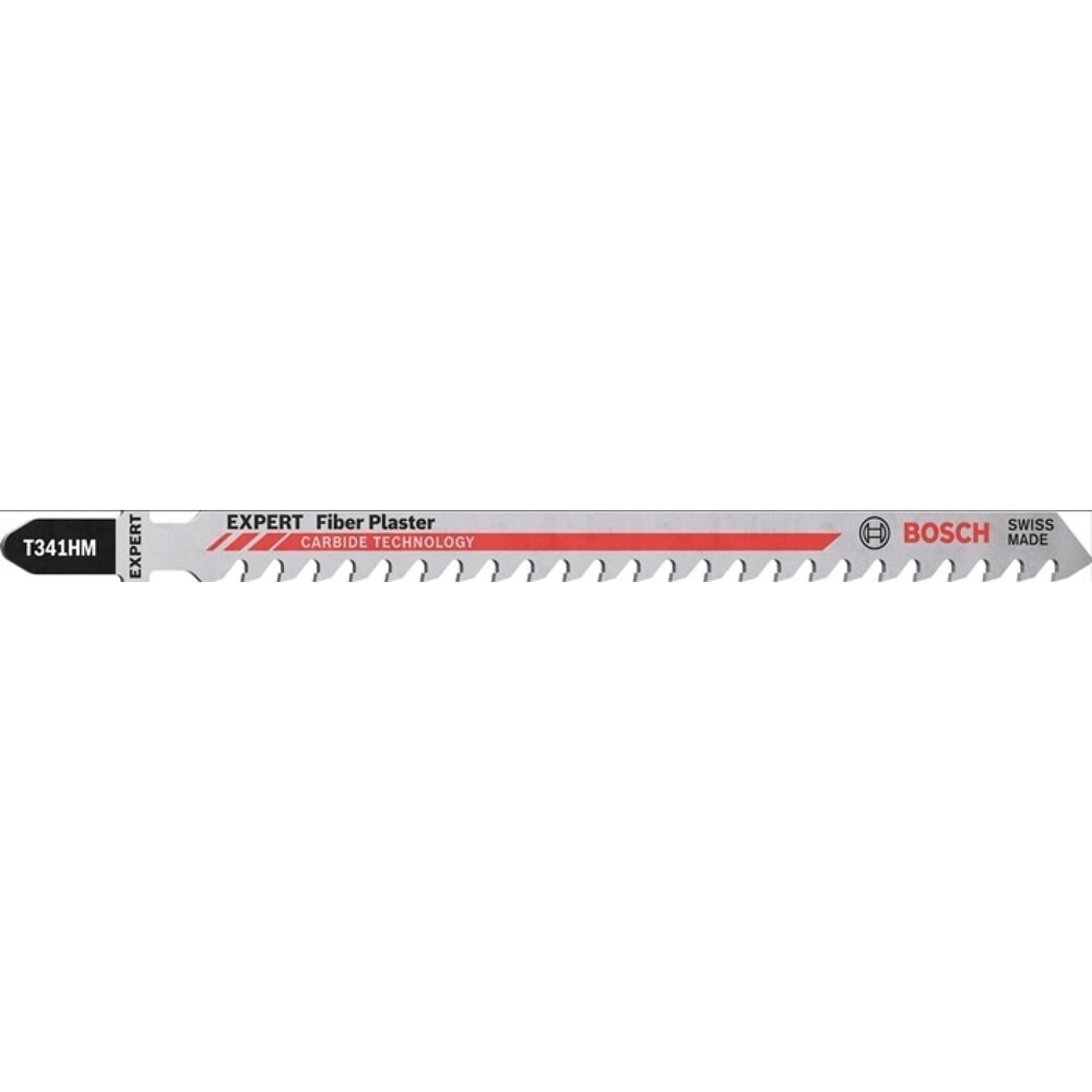 BOSCH Maschinensägeblatt Fiber Plaster T 341 HM, Zahnteilung 4,3 mm, Gesamtlänge 132 mm, 3 Stück / Karte, Faserzementplatten
