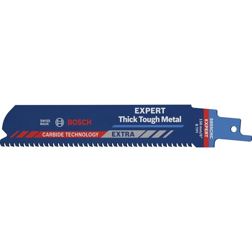 BOSCH Säbelsägeblatt Expert Thick Tough Metal, Zahnteilung TPI 8 3 mm, Länge 150 mm Breite 25 mm, 10 Stück / Karte, S-Schaft