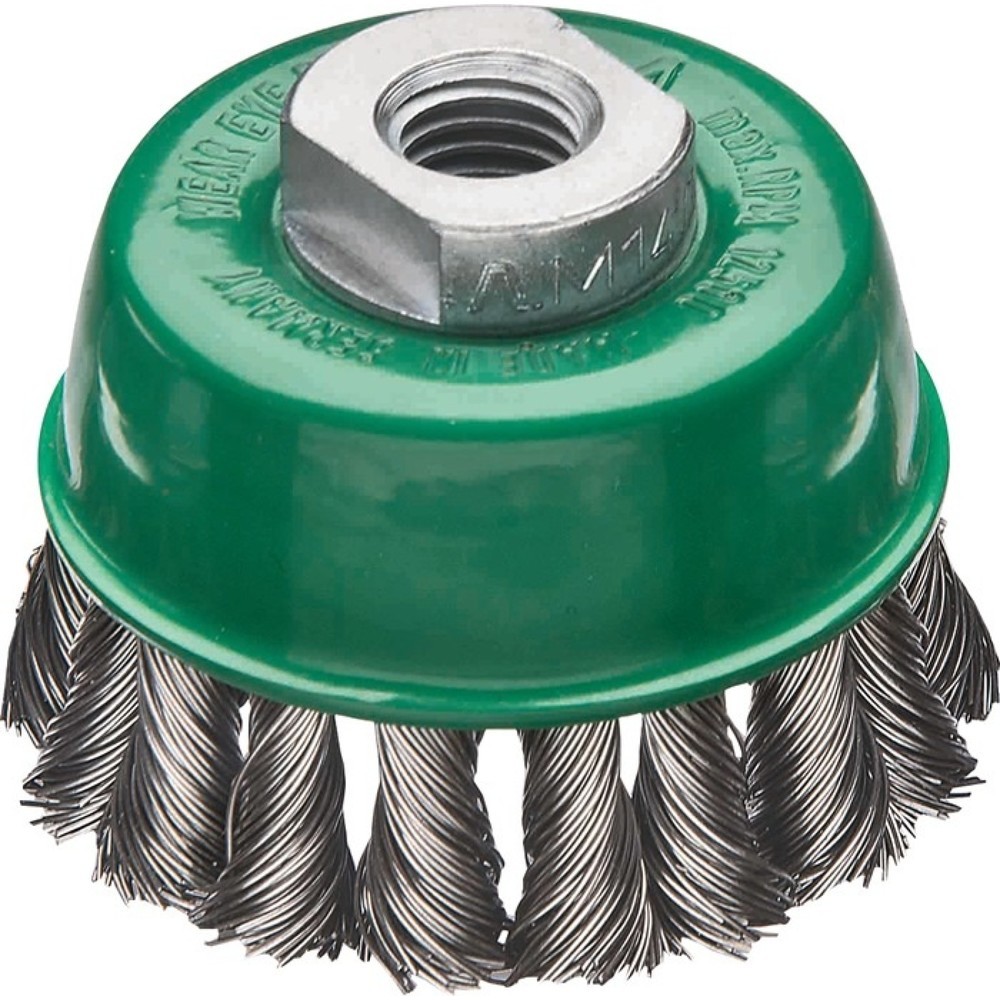LESSMANN Topfbürste, VA, Ø 65 mm M14 Drahtstärke 0,5 mm, 12500 min-¹