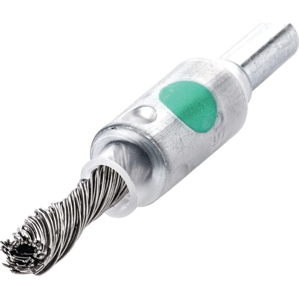 LESSMANN Pinselbürste, VA, Ø 6 mm Schaft 6 mm Drahtstärke 0,35 mm, 4500 min-¹